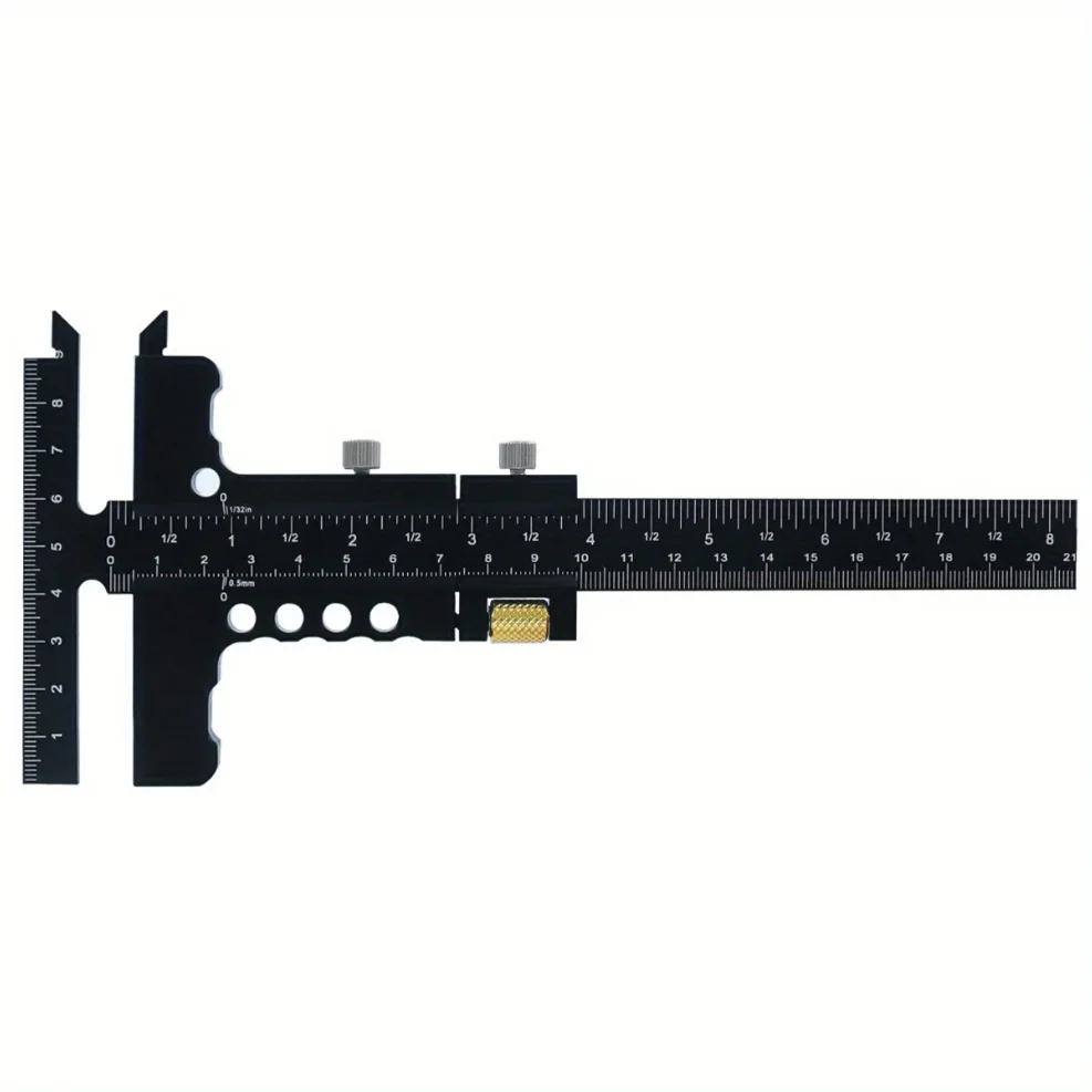 목공 스크라이버 게이지 - 알루미늄 합금 슬라이딩 마킹 게이지, T자형 스크라이빙 측정 마킹 프레이밍 자 도구