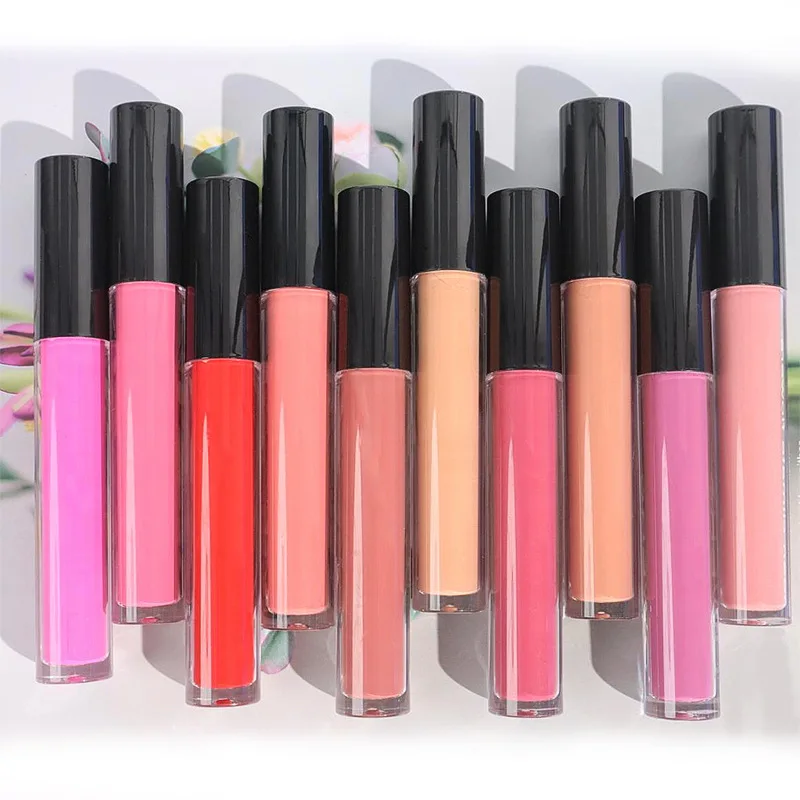 Private Label wasserdicht matt nackt Lip gloss braun Pigment rot lang anhaltende flüssige Lippenstift Frauen Make-up Lippen glasur Großhandel