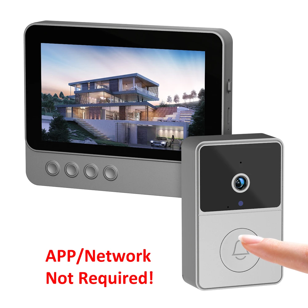 

2,4 ГГц Беспроводная двусторонняя связь 4,3-дюймовый IPS-экран Инфракрасное ночное видение Мониторинг двери Дверной звонок Аудио-видео Камера с автоматической записью