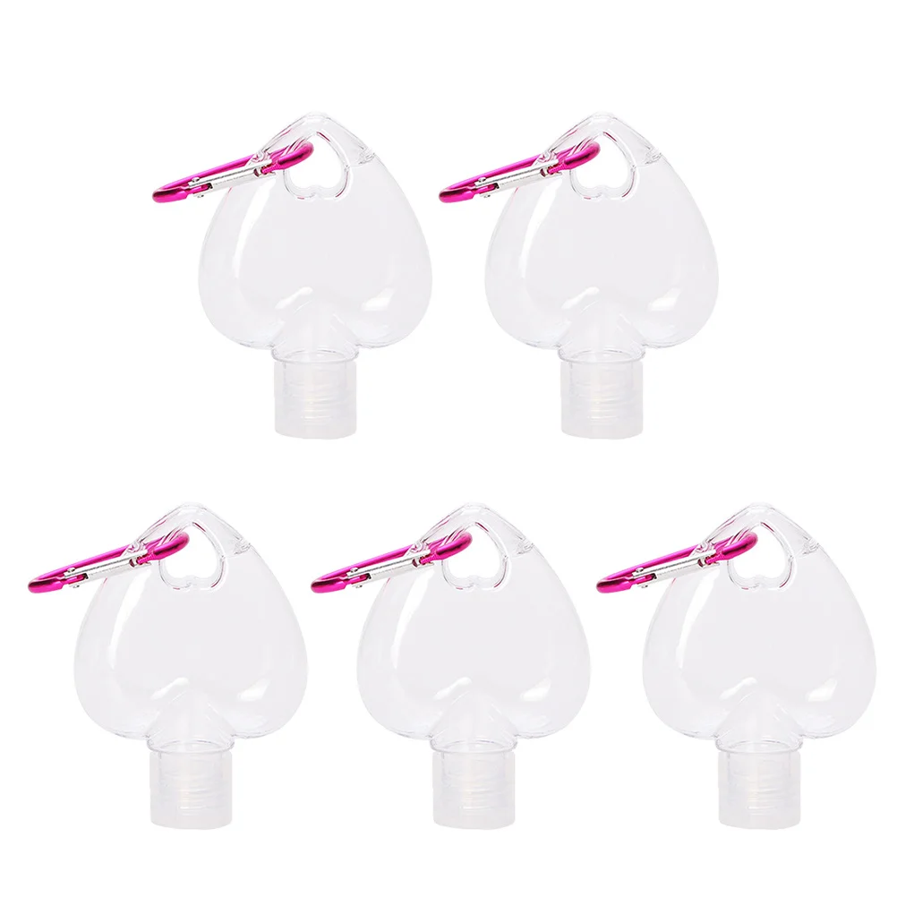 5 pçs amor gancho garrafas de viagem recarregáveis recipientes de armazenamento portátil adequado shampoo lavagem corporal loção facial creme para as mãos ao ar livre