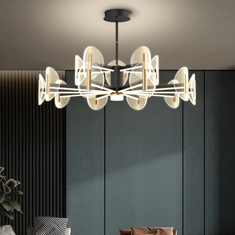 

BOSSEN modern LED minimalist chandelier luminous light arm bedroom dining room living room chandelier.