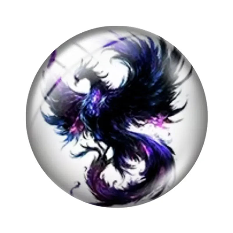 Dreamy Phoenix  10pcs 12mm14mm/16mm/18mm/20mm/25mm Round Photo Glass Cabochon Demo Flat Back Making Findings Jewelry
