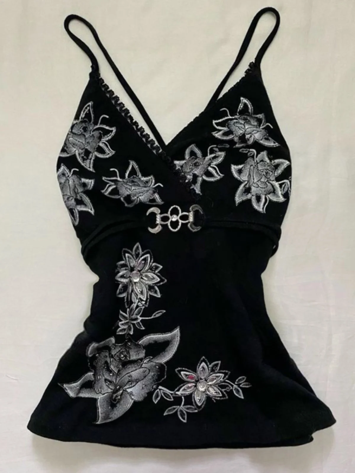 

Original Retro Print Strap Vest Women's Spring Summer New Sexy Spicy Girl Svel Top Cotton Slim Fit Outerwear Casual