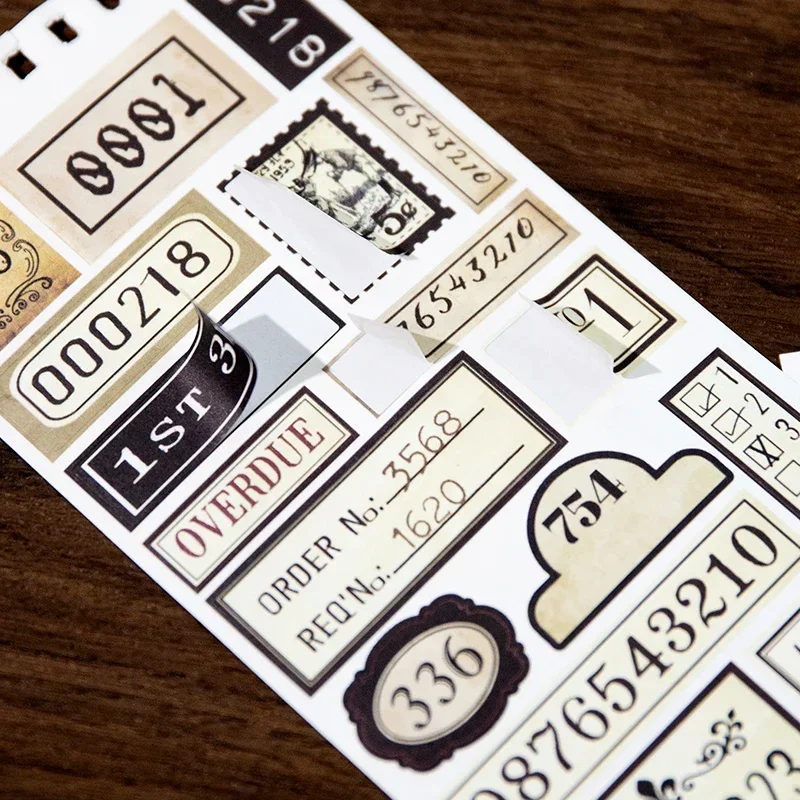12Pcs Lost Labels Series Coil Sticker Book 4 Retro Tag Designs  Journal Collage Notes Layering Decor Kawaii Stickers