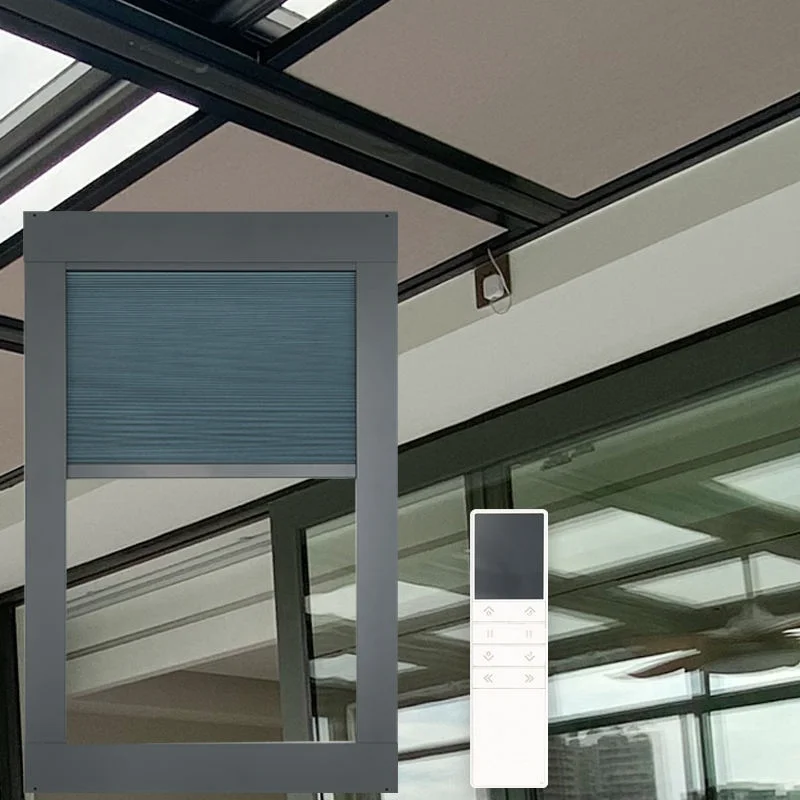 Top Quality Blackout Motorized Cellular Shades Heat Insulation App Remote Control Motorized Skylight Blinds For Sunlight Room