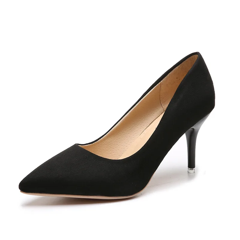 Spring Party Heel Pumps Lady Pointed Toe Kitten Heels Female Green Flock Plus Size 43 44 Red Shoes 2026 Summer Women High Heels