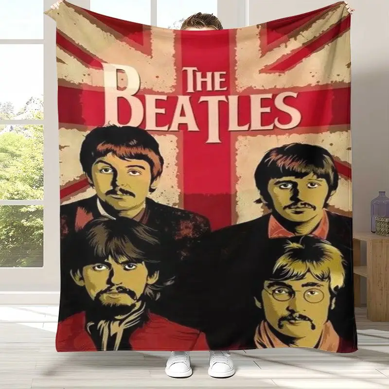 Fab Four The B-Beatles Abbey Road Rock Band Flannel Throw Blanket,Cozy Warm Blanket for Bed,Sofa,Living Room,Picnic,Home Decor