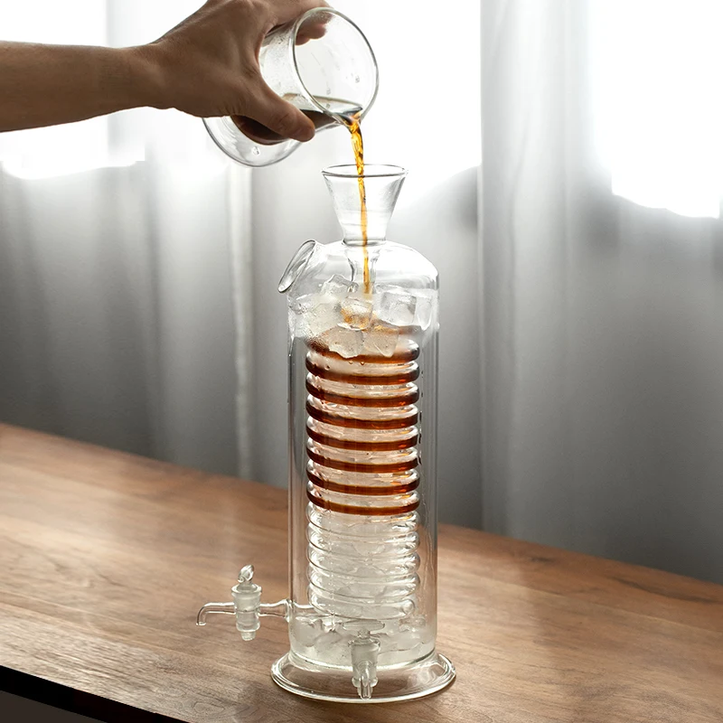 Tea Coffee Rapid Cooler Quick Cooling Glass Cold Water Pitcher with Faucet