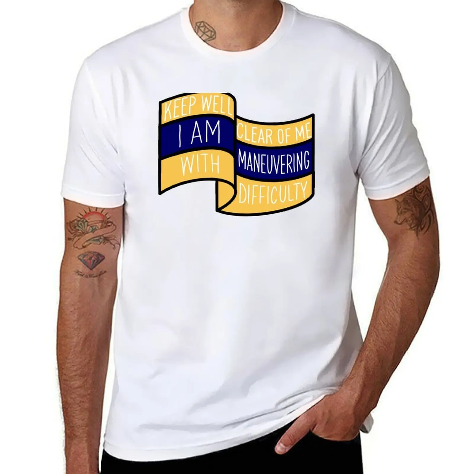 

delta flag keep well clear of me, i am on maneuvering with difficulty nautical flag T-Shirt cotton t shirts high quality T-Shirt