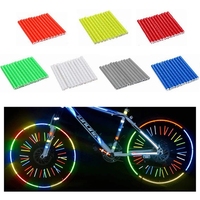 12Pcs Wheel Rim Spoke Clip Tube Bicycle Lights Outdoor Night Safety Warning Reflective Reflector Bike Strip Bicycle Accessories