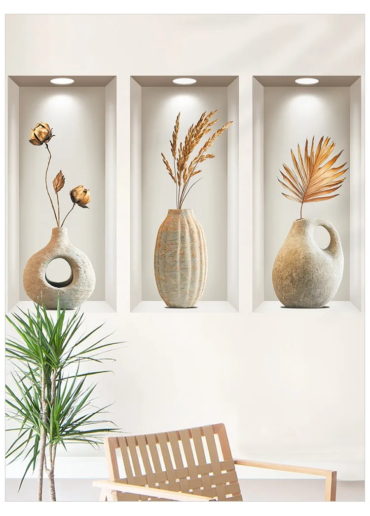 

Large Size Removable Flower Vase Picture Frame Wall Sticker - Bedroom Sofa Background Wall Decoration Art Home Decor