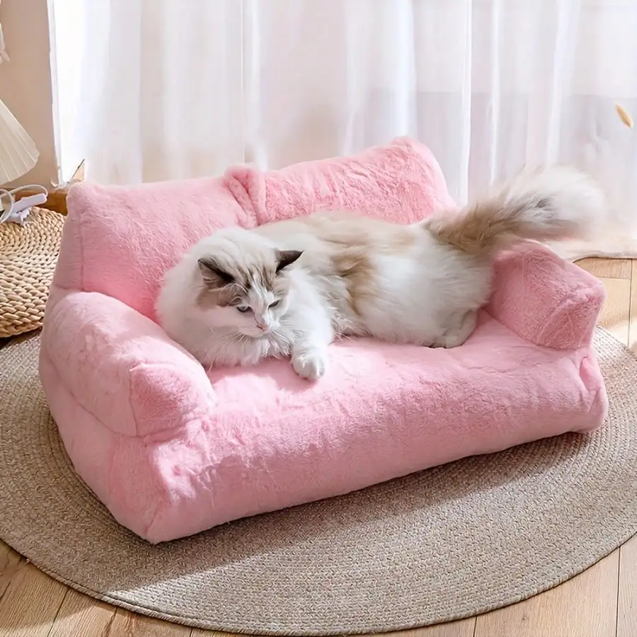 

All-Season Plush Pet Sofa Bed High-Resilience Cushion for Cats Small Dogs