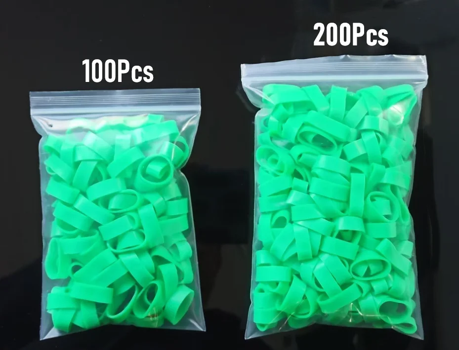 Tiny Size Neon Green TPR Rubber Bands Width 7mm Elastic Rubbers For Small Items Packing Packaging
