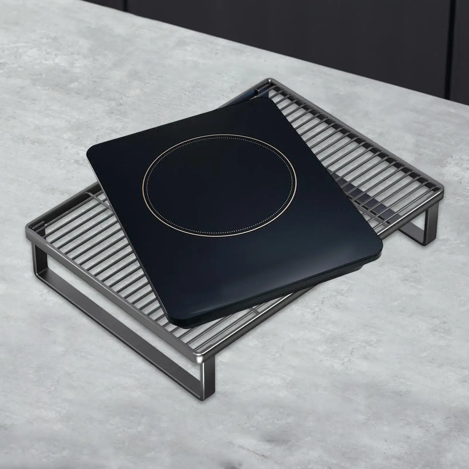 Countertop Microwave Stand Home Utility Shelf Washable Easy to Clean Microwave Oven Rack Cookware Holder Stand for Closet