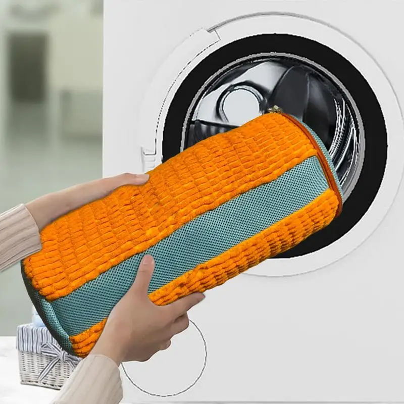 

Shoe Cleaning Bag Laundry Sneaker Cleaning Bag Reusable Cylindrical Laundry Bag Orange Anti-Deformation Shoe Bag For Protects