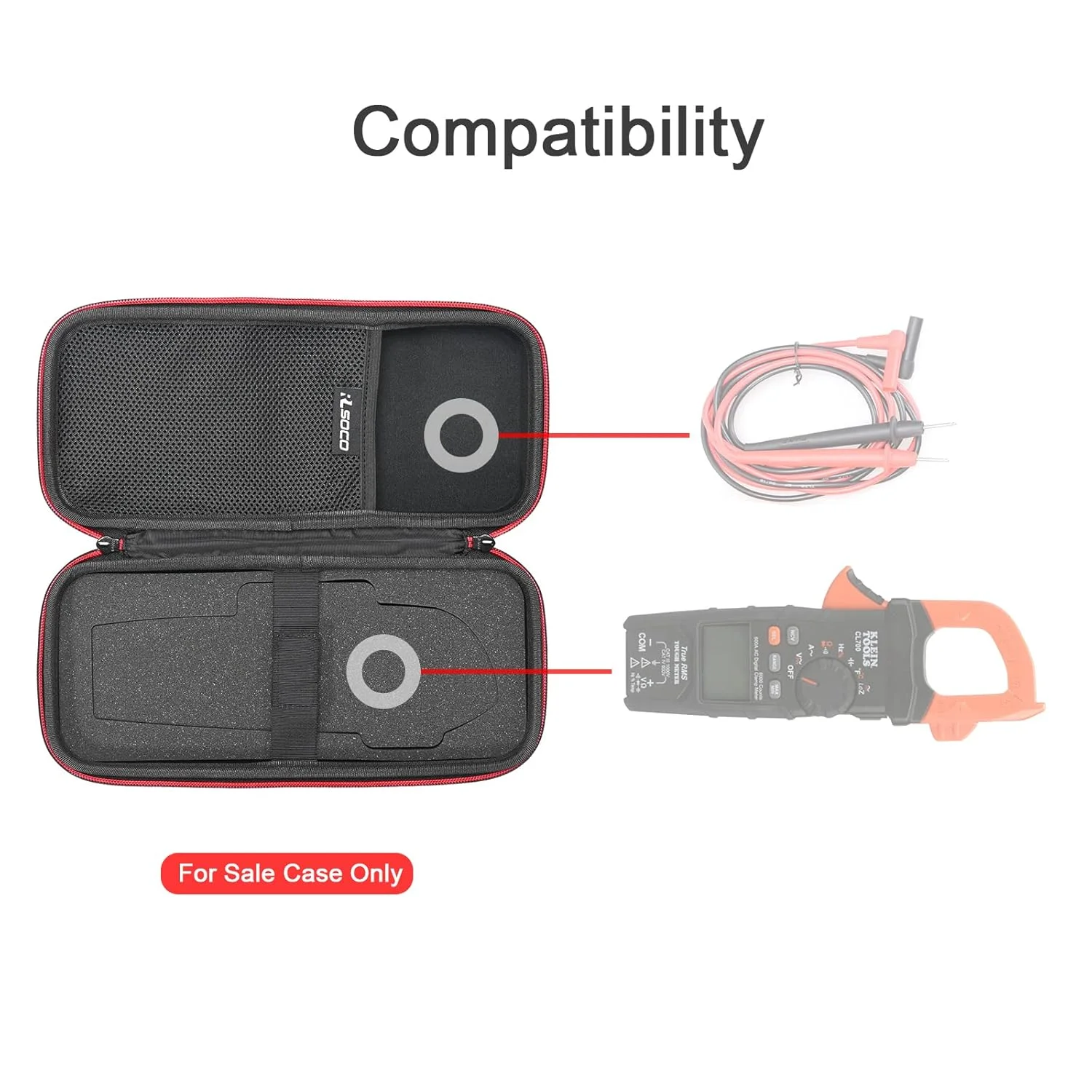 Protective Hard Case for Klein Tools CL710 Pro/CL810 Pro/CL800/CL700/CL600 Digital Clamp Meter Carrying Bag for Clamp Meter
