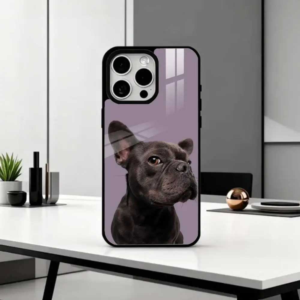 حافظة هاتف لطيفة على شكل بولدوج فرنسي لهاتف آيفون 17,16,15,14,13,12,11 Plus,Pro Max Magnetic للشحن اللاسلكي Magsafe #4