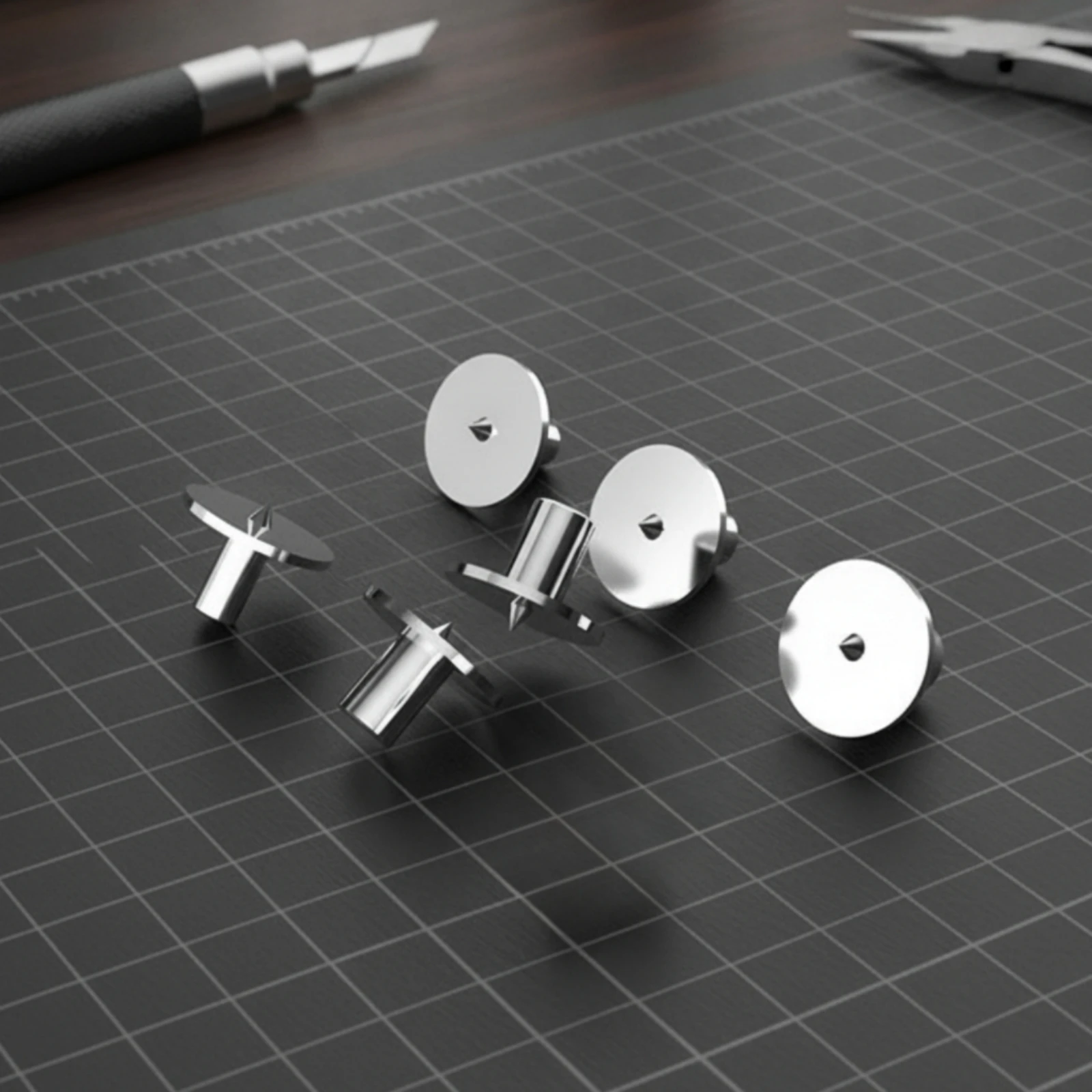 6 Pieces Locating Pin Thickened Construction Metal Alignment Pin with Flange Pointed Assembly Positioner Silver Finish