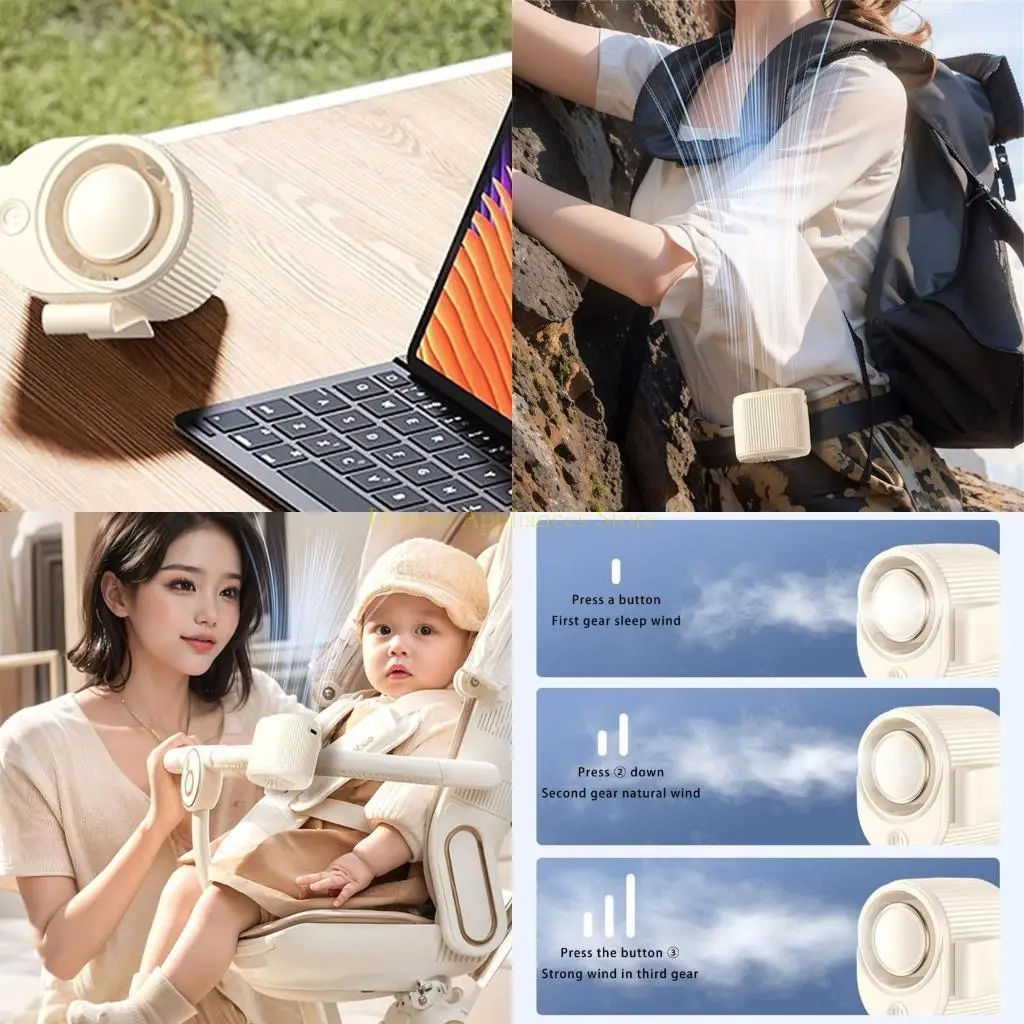 مروحة تبريد فعالة D0AB مع شحن USB مروحة الخصر المحمولة للاستخدام اليومي