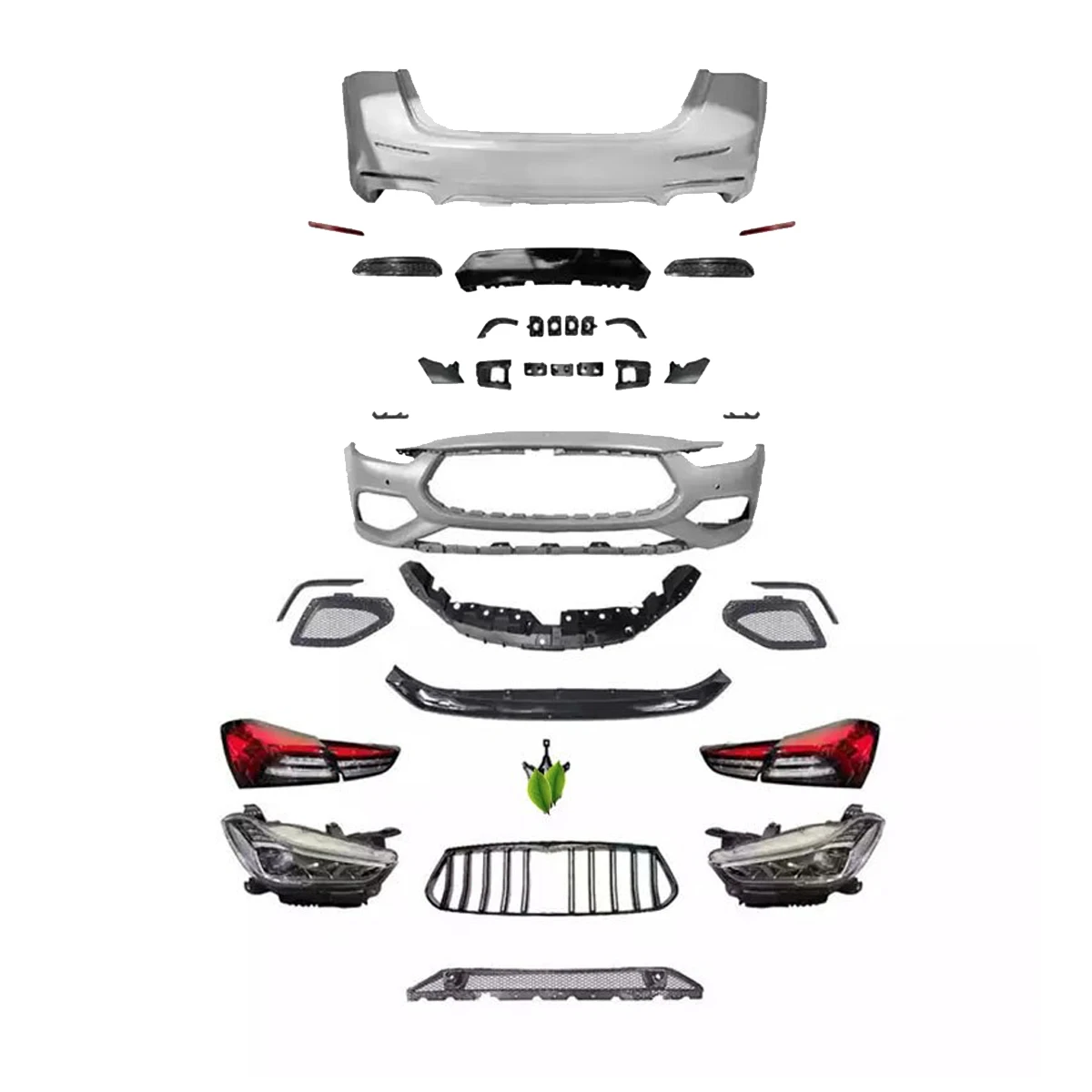 Car Accessories Body Kits For Maserati Ghibli Upgrade Trofoe Front/Rear Bumper Grille Kit Headlights Taillights Complete