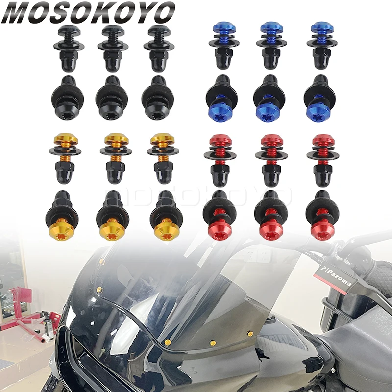 

6X CNC T25 Fairing Windshield Bolt Screws for Harley Dyna Wide Glide EFI FXDWGI FXDWG Air Deflector Windscreen Mounting Bolts