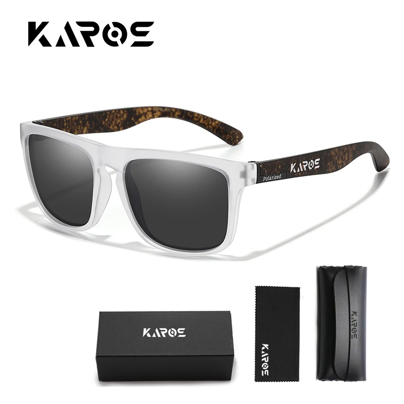 

KAROS Luxury Sunglasses Unisex Polarized Square Mirror UV400 SunShade Brand Design for Fishing Driving Cycling Hiking With Box