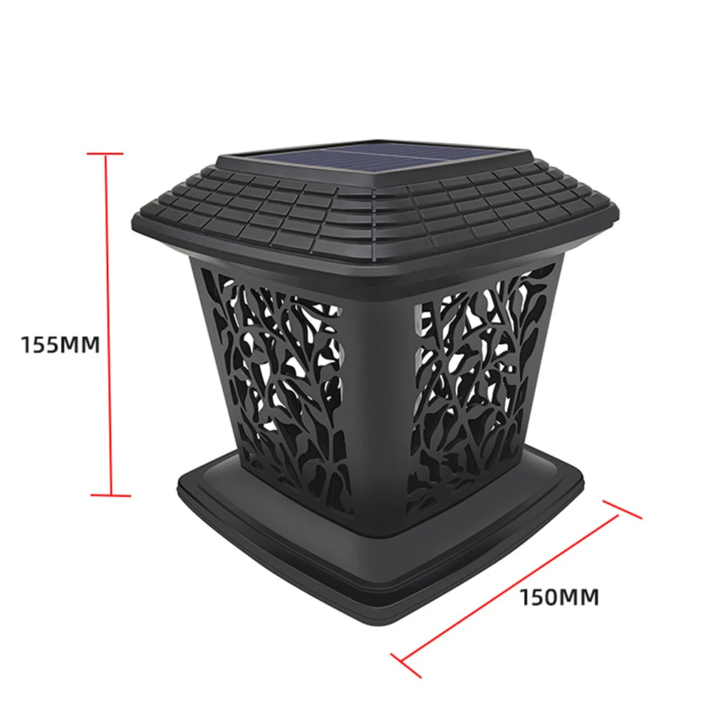 Luces solares de poste, iluminación LED para exteriores, cubierta de valla con 2 niveles de brillo ajustable, luz de tapa de valla para jardín y Patio