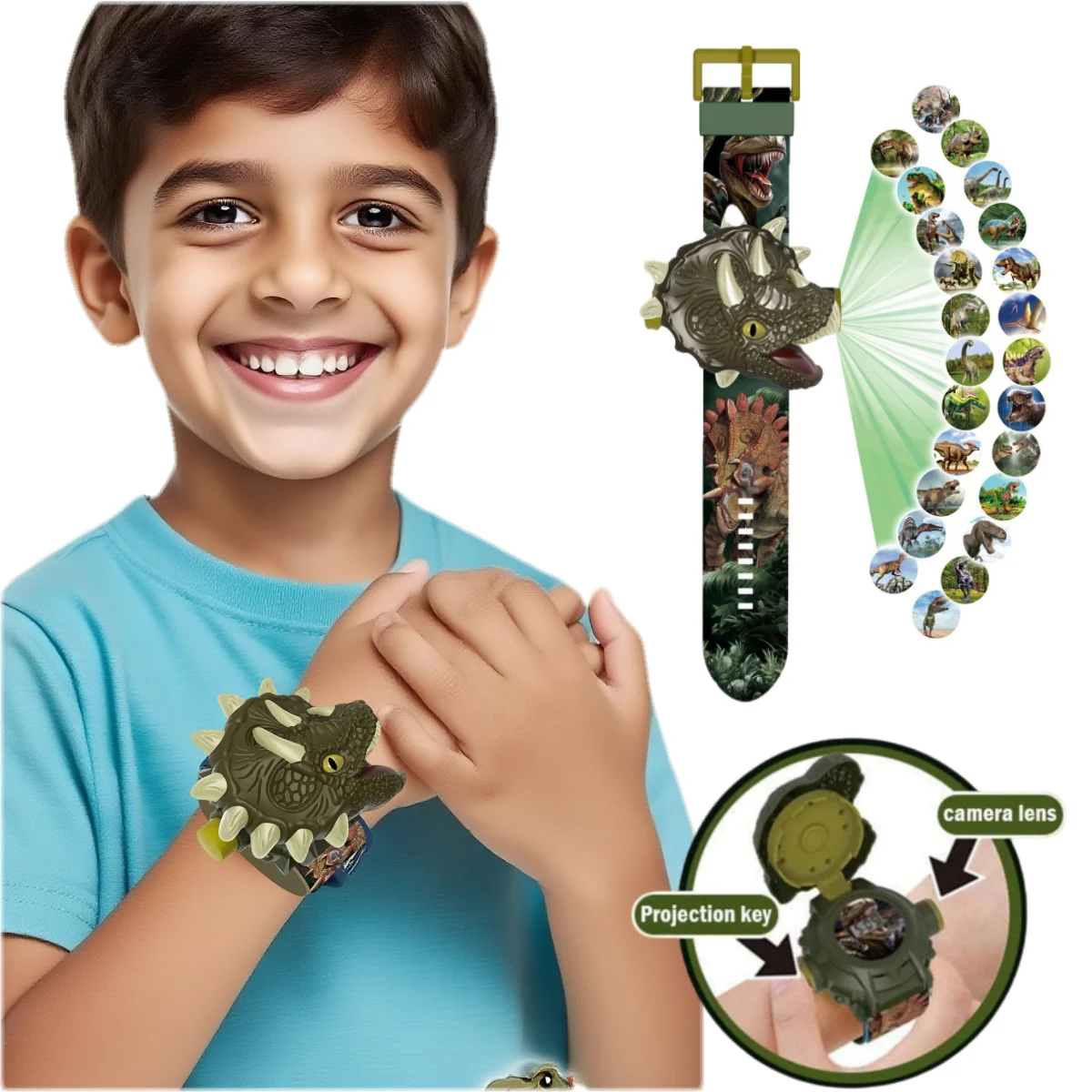 

Крутые детские проекционные часы с динозавром с 24 различными изображениями динозавров, образовательный рождественский подарок на день рождения для детей и мальчиков