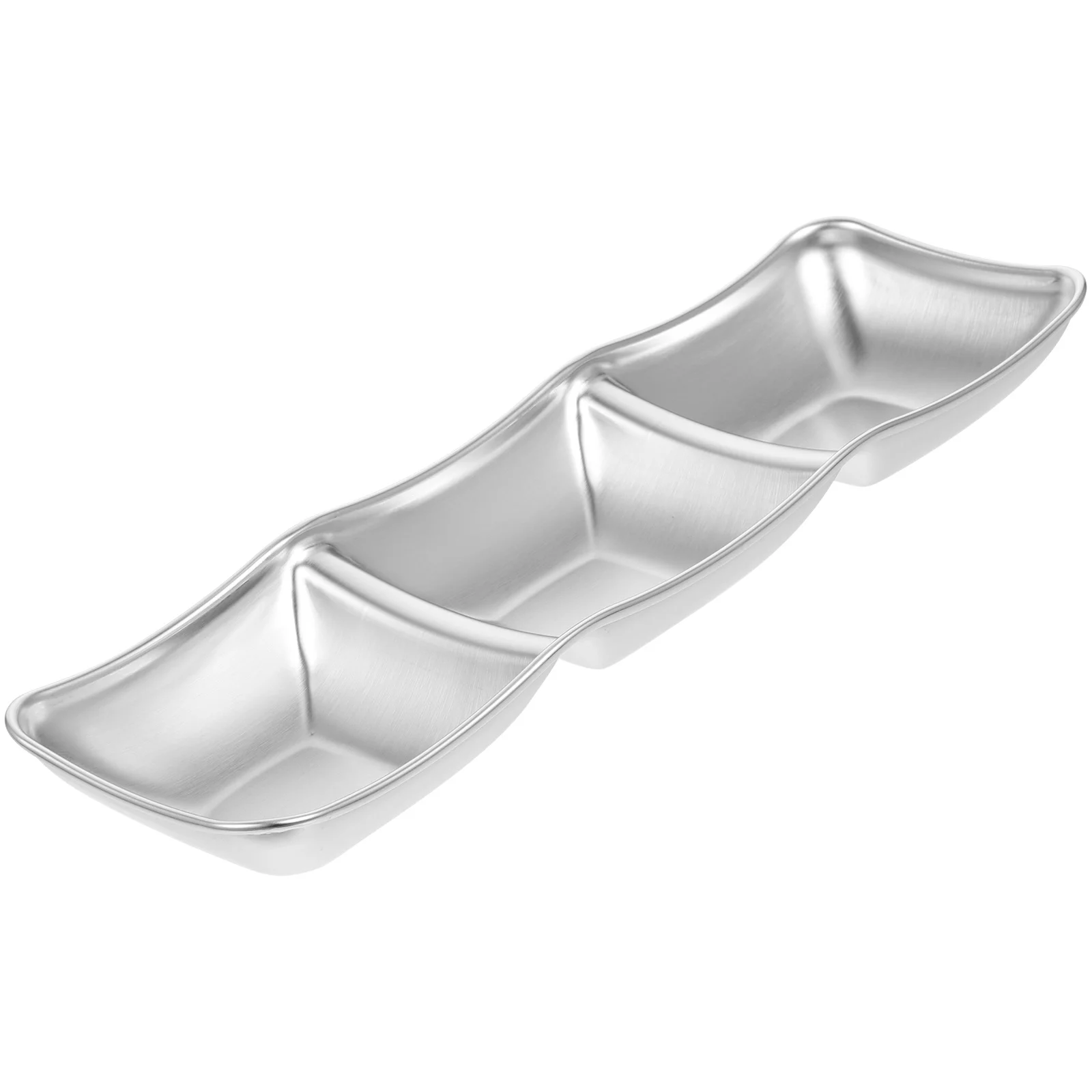 

Stainless Steel Sauce Dish with Multi-Grid Design for Dipping Sauces Seasoning Appetizers Condiment Tray for Home Restaurant Use