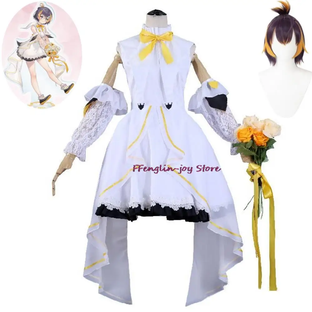 

Youtuber Vtuber Nijisanji En Obsydia Petra Gurin Cosplay Costume Wig Anime Frost Penguin 1st Anniversary Dress Halloween Suit