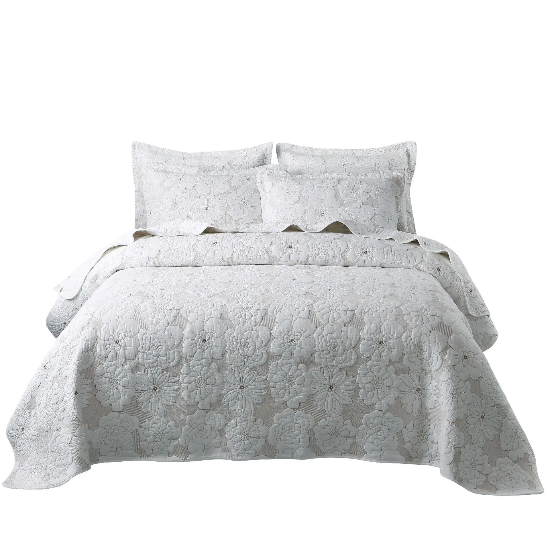 

Genuine American Large Size Bed Cover Three-piece Set Cotton Embroidered Bedding Sheet Quilt Cover Pillowcase