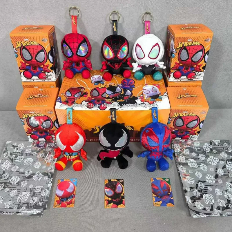 

Новая серия коллекционных игрушек-сюрпризов Q-version Spider-Man: креативные плюшевые куклы и аксессуары, подарки