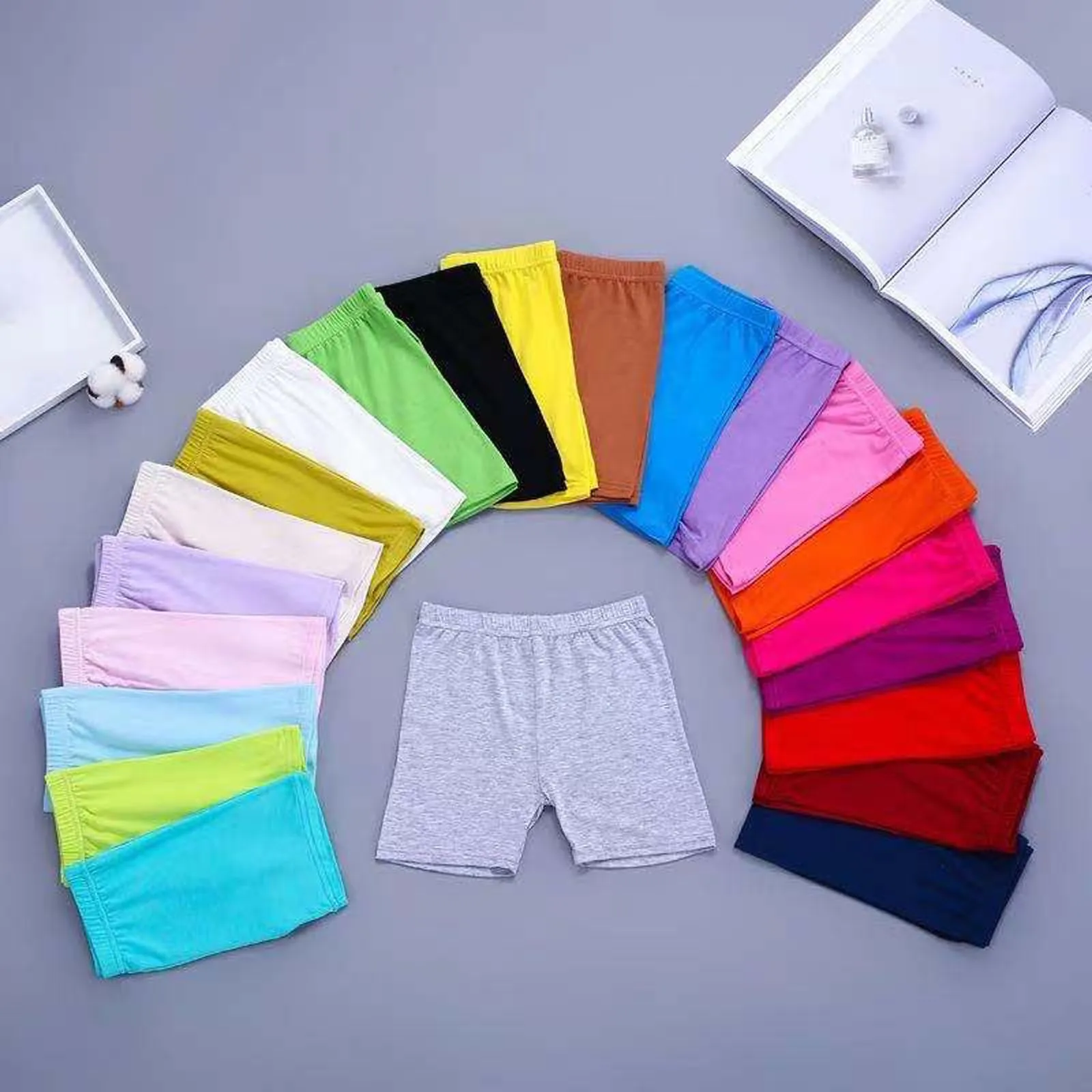 Summer Solid Kids Leggings Girls Safety Shorts Cotton Leggings Girls' Beach Shorts Are Suitable For Children Age 4-13 image 4