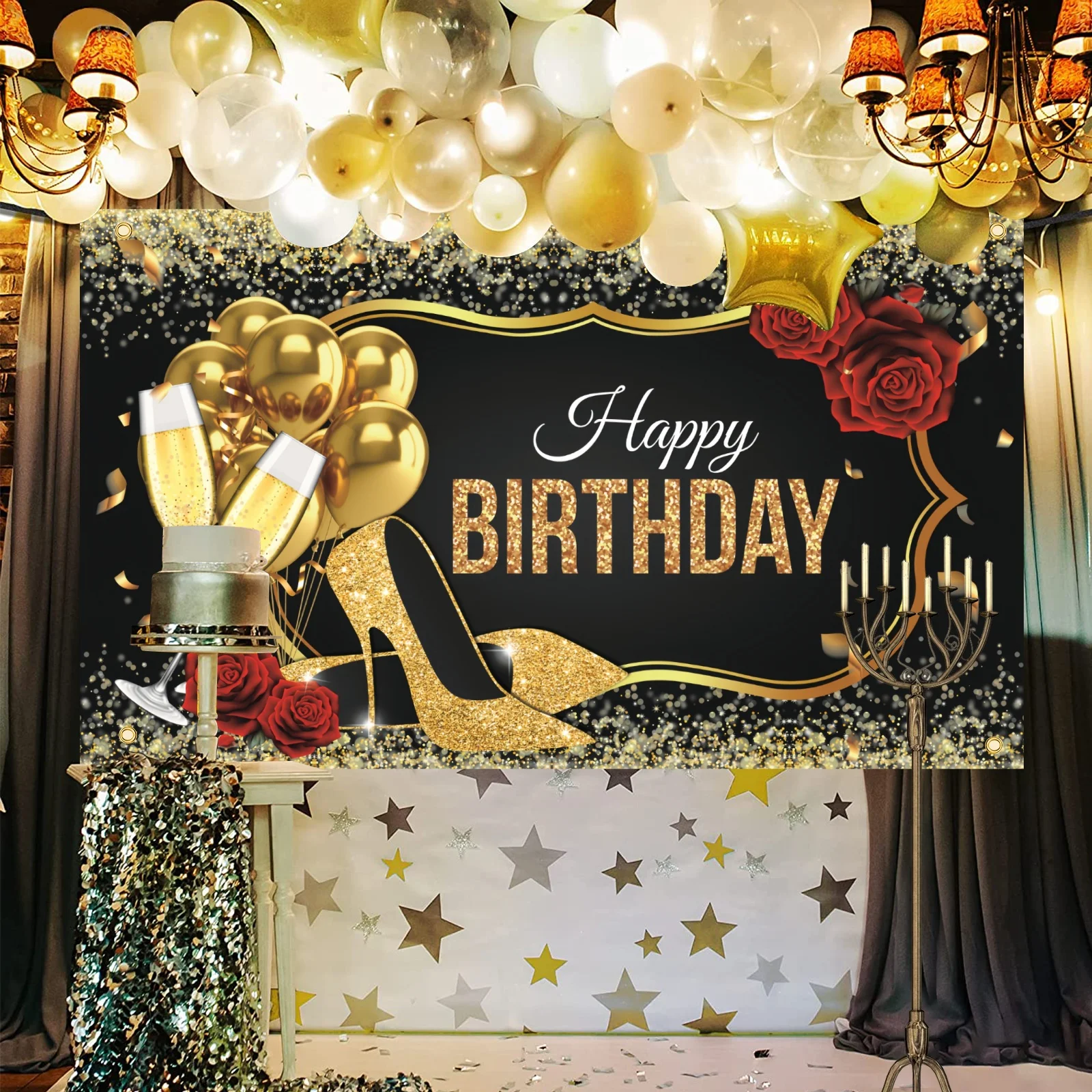 Birthday Photo Backdrop,Birthday Party Photography Background Suitable For 30th,40th,50th,60th Birthday Party Decorations