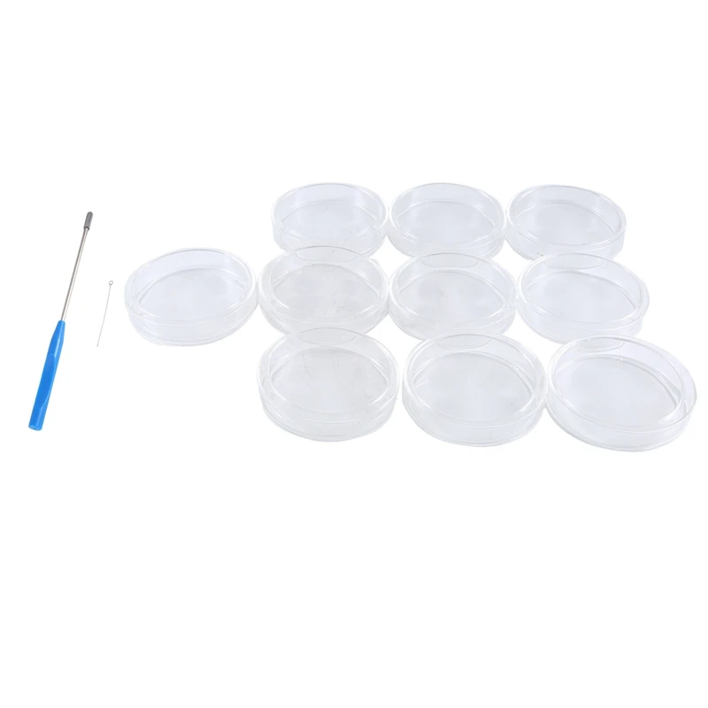 90 Mm Glass Petri Dishes Reusable Petri Dishes 10 Pcs Autoclavable Lab Petri Plates With A Inoculation Loop