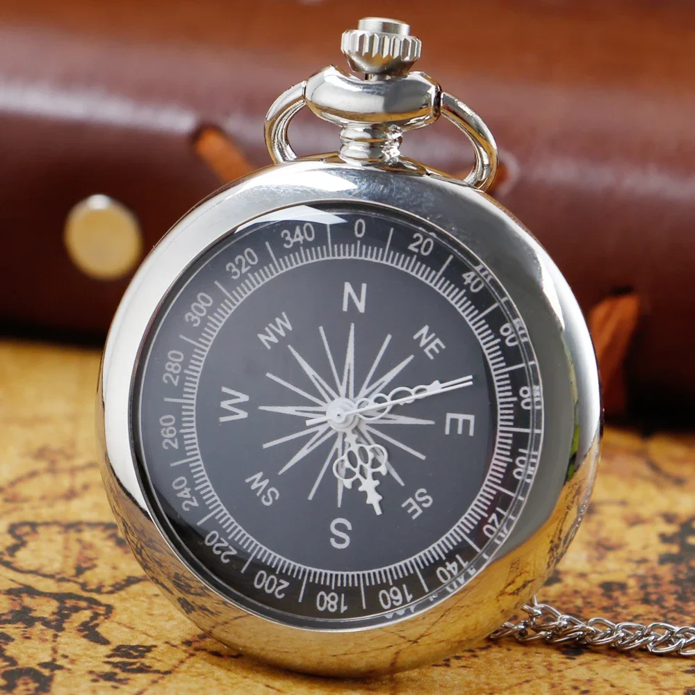 Simple Uncovered Directional Design Vintage Quartz Pocket Watch Retro Pendant Women's and Men's Outdoor Essential Chain Watch