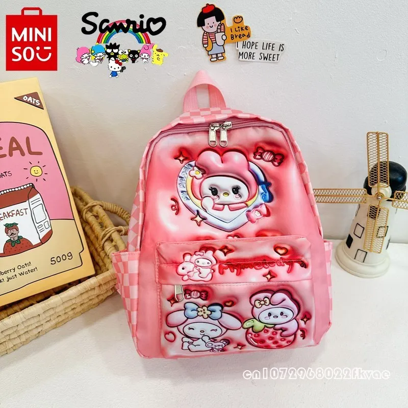 Sanrio-mochila infantil de desenho animado, mochila de estudante de grande capacidade, alta qualidade, elegante, multifuncional, meninas, nova