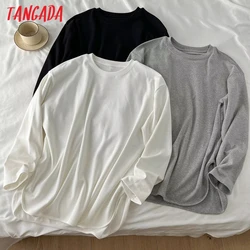 Tangada 2023 New Women Oversized Long T-Shirt Long Sleeve Tees Ladies Tee Shirt Top XLJ182