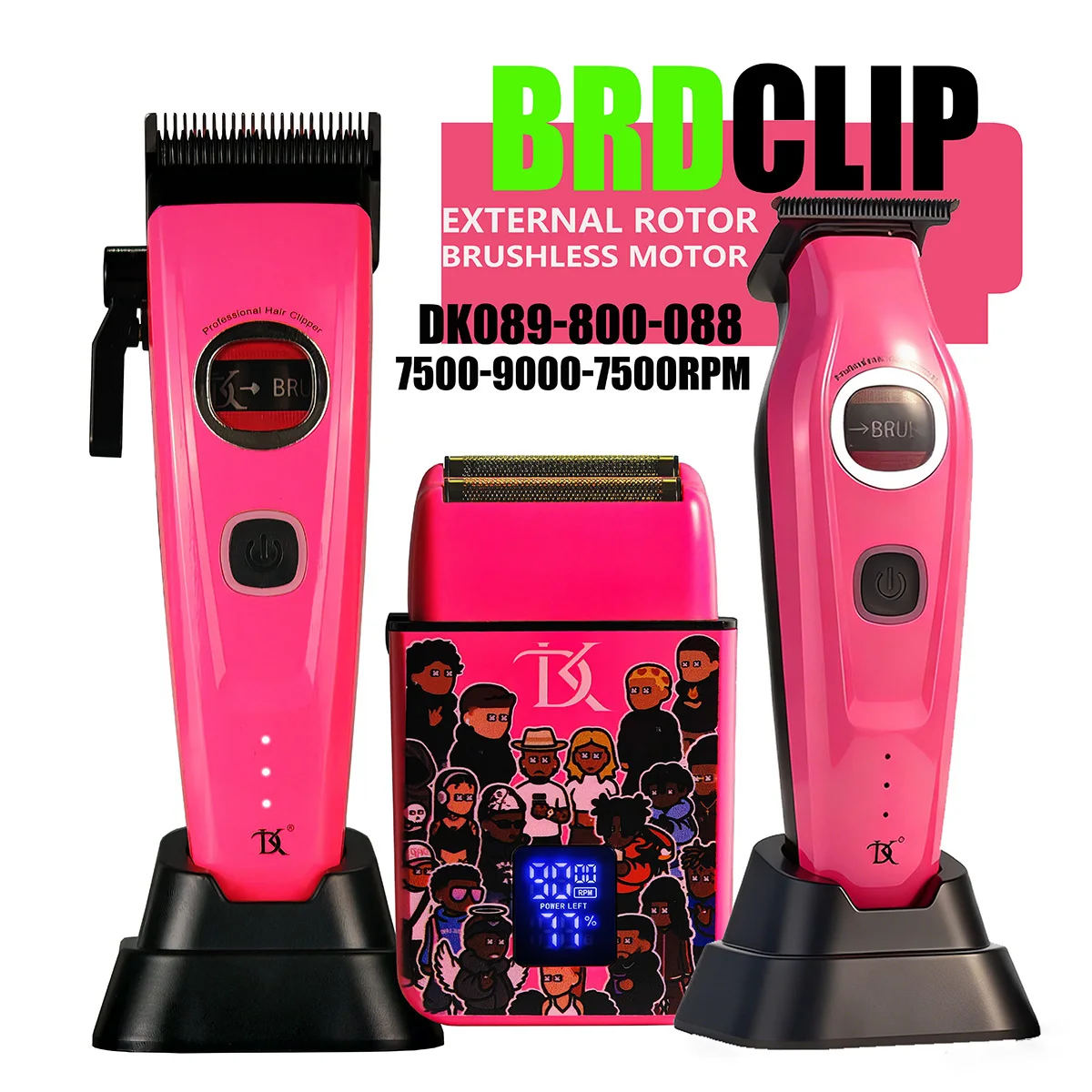 

DK 088 089 800 Профессиональная мужская машинка для стрижки волос Набор 7500 об/мин Внешний ротор Бесщеточный двигатель Лезвие DLC Триммер для волос Парикмахерская бритва