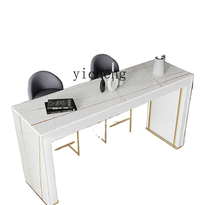 Yy Household Bar Counter Stone Plate Marble Dining-Table Integrated Open Zhongdao Bar Counter