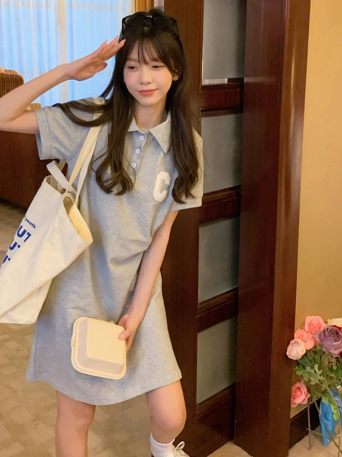 Or Sve Ne Midi Drผู้หญิงฤดูร้อนSlimming Casual College SleกระโปรงเอวสูงA-Line DrเกาหลีSle