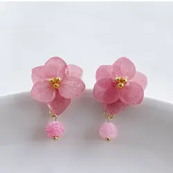 Elegant Hydrangea Earrings Multicolor Hydrangeas Flower Earrings Epoxy Resin Pressed Flower Earrings Wholesale Custom Accessorry