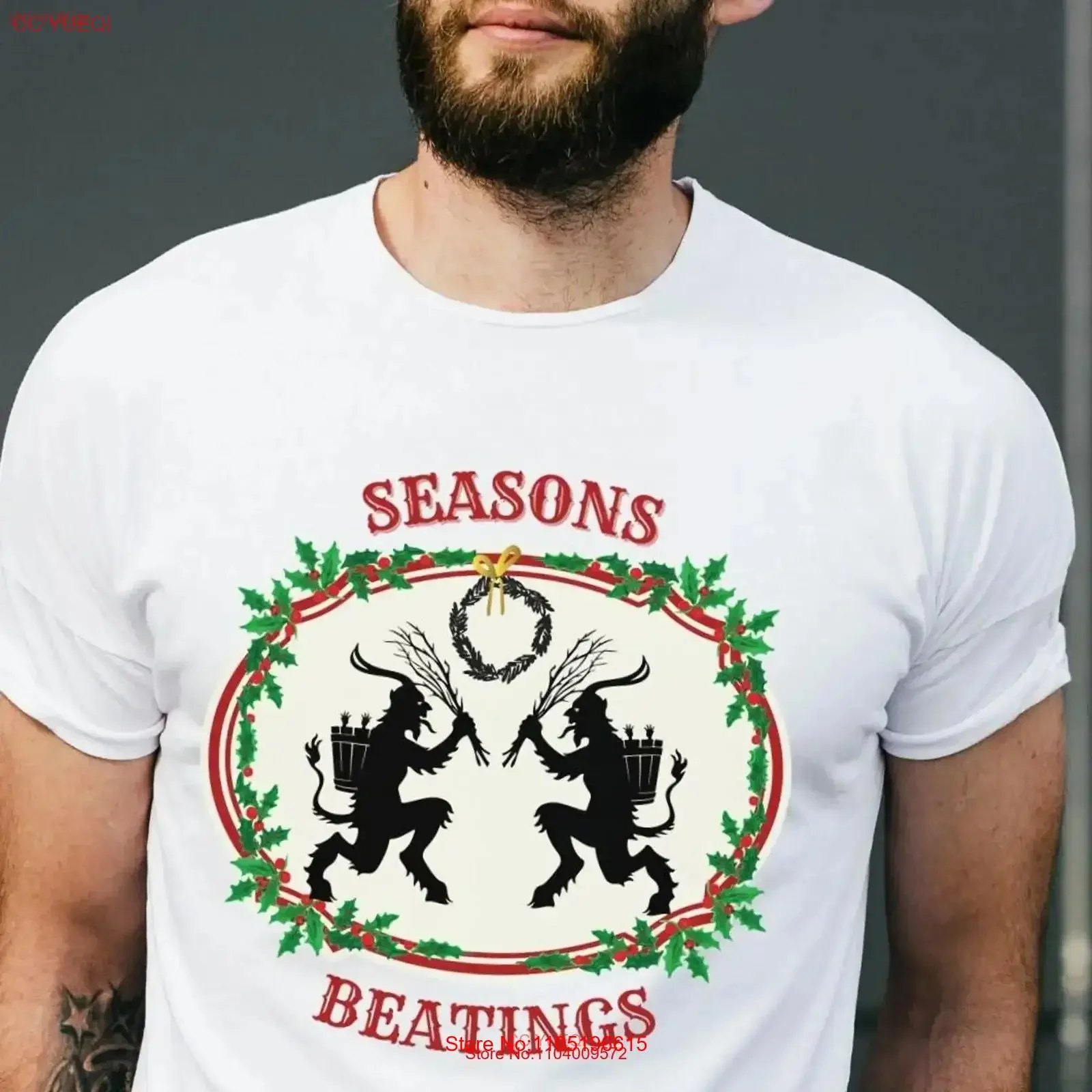 

Рождественская футболка Merry Krampus Horror Xmas Pagan Atheist Yule Witch Goth, винтажный потертый домашний топ для повседневной носки