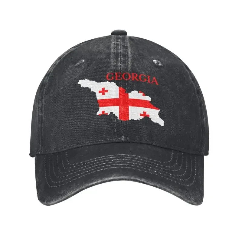 Custom Cotton Georgia Flag Map Baseball Cap Women Men Adjustable Georgian Patriotic Dad Hat Sports