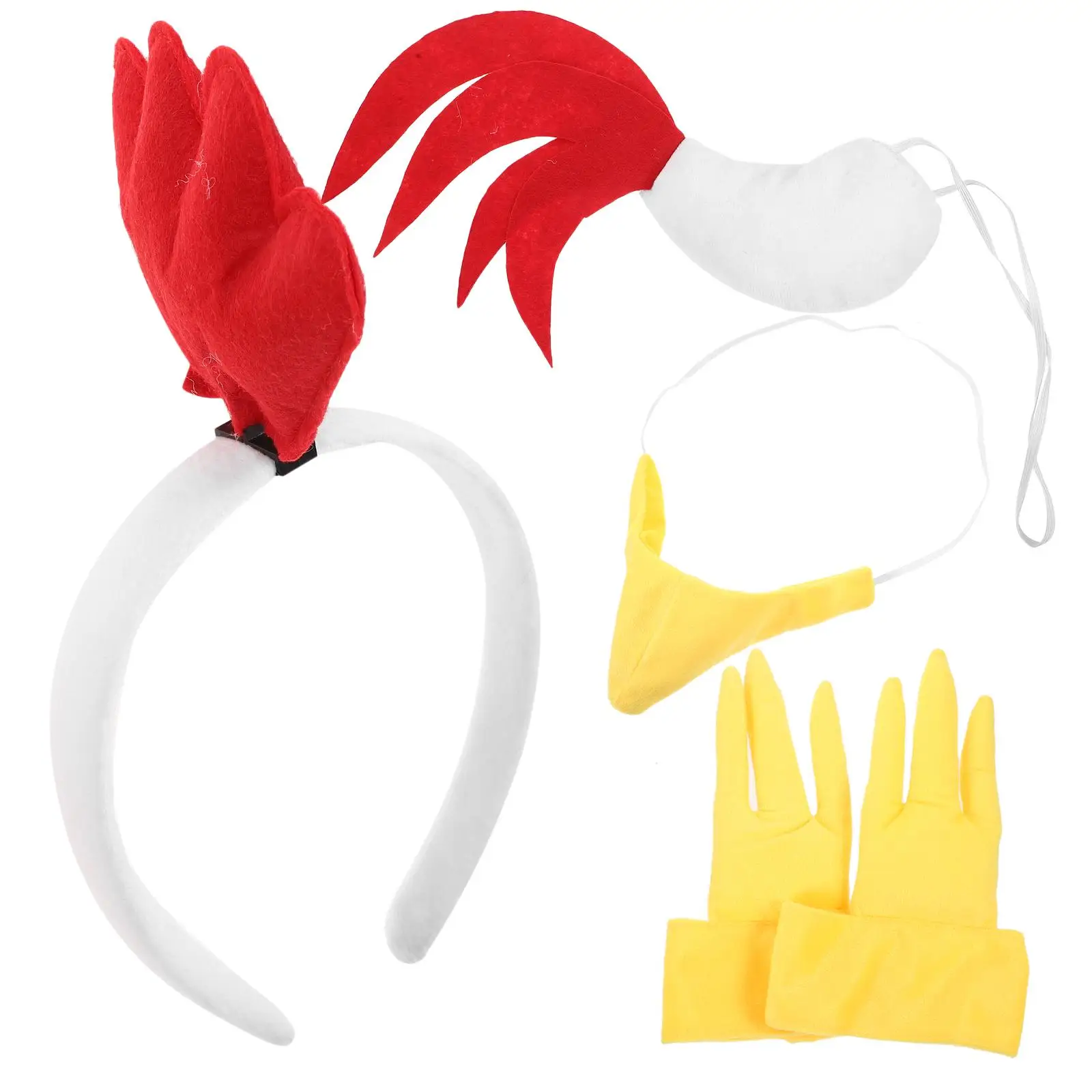 Rooster Plush Tails White Chicken Headband Party Accessory Easter Claw Child