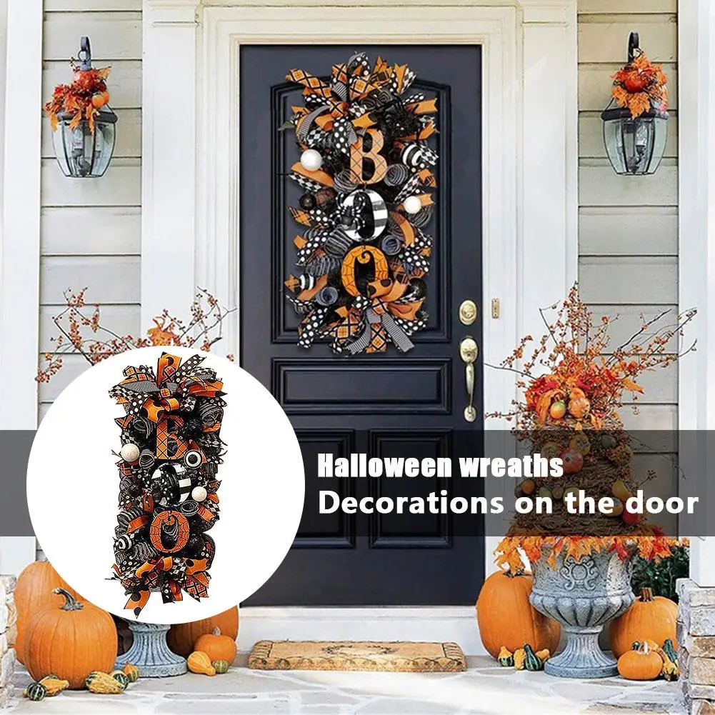 

Halloween Wreath Thrilling Pumpkin Wreath Door Number Party Decor Home Decoration Pendant Halloween Supplies Courtyard P5F0