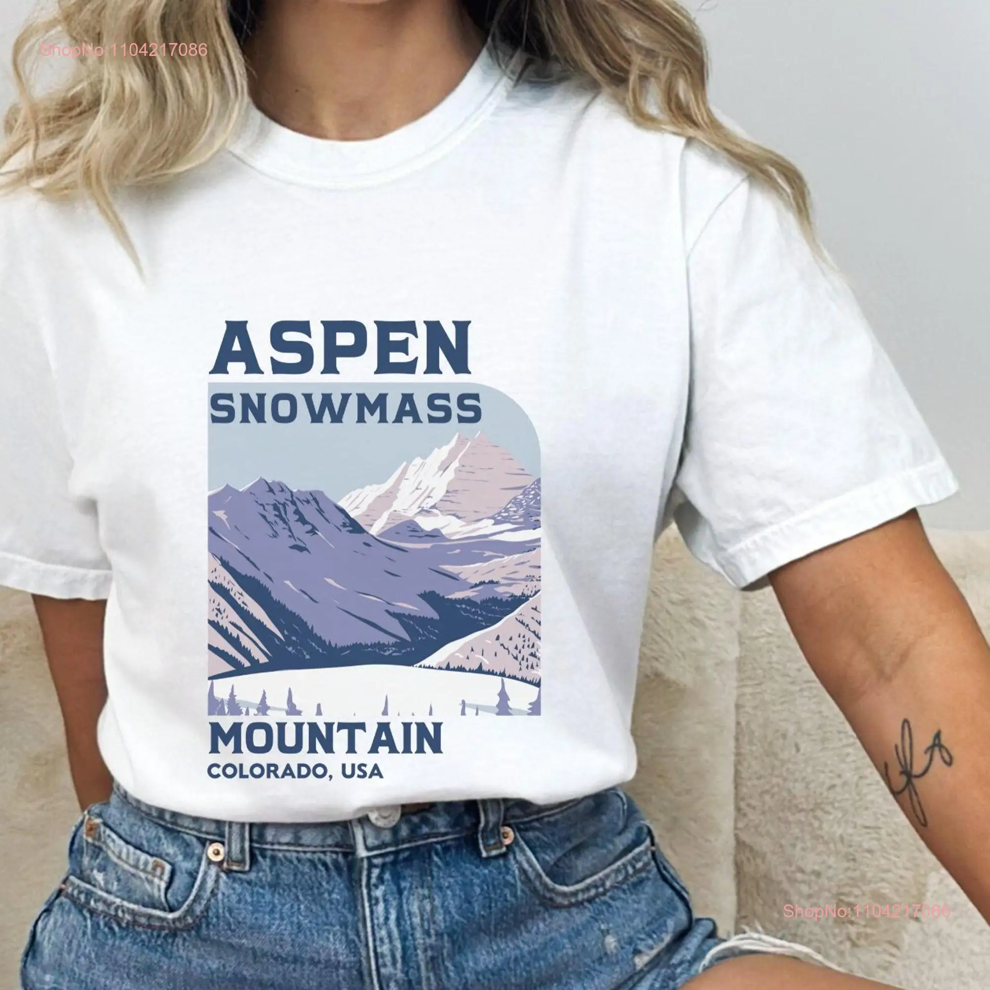 Aspen Snowmass Ski T Shirt Colorado Resort s Poster long or short sleeves