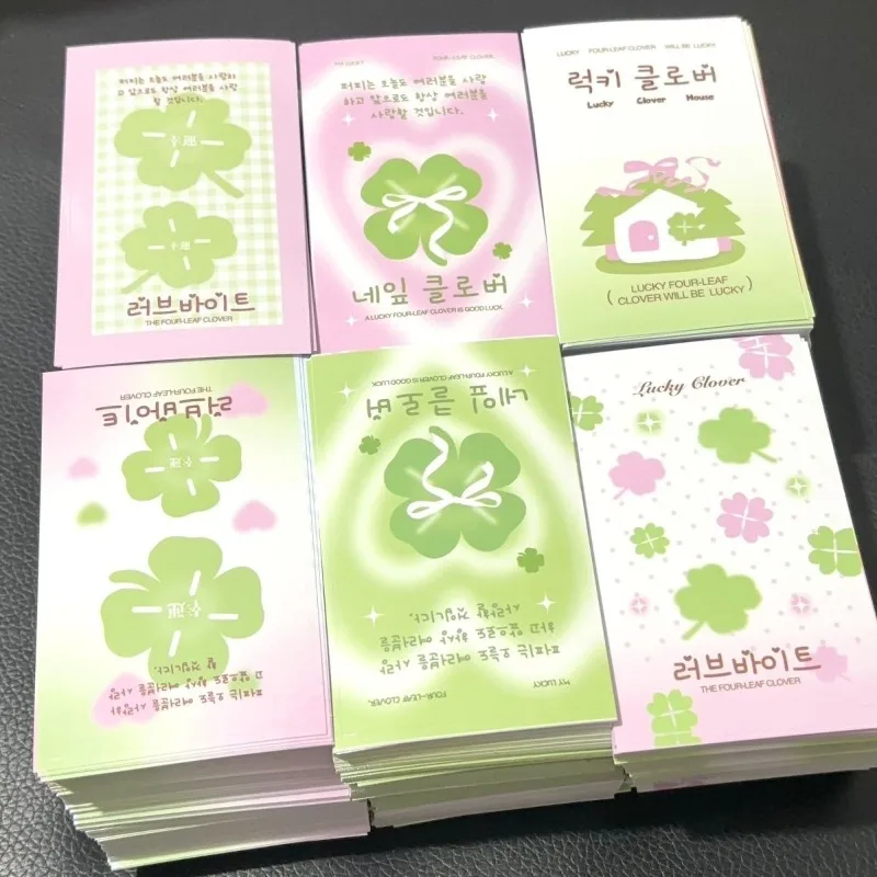 Kawaii Korean Ins Four-leaf Clover Theme Cultural Creative Stickers Handbook Sealing Sticker Packaged Material Original Stickers