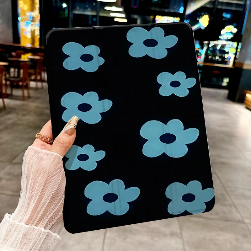 

INS blue floral prints TABLET CASE FOR iPad pro 10/11-Inch 2020/6th/7th /8th /Air 3rd/Air 4th/9th gen/Air 5th Gen 2022/Air 11Ant