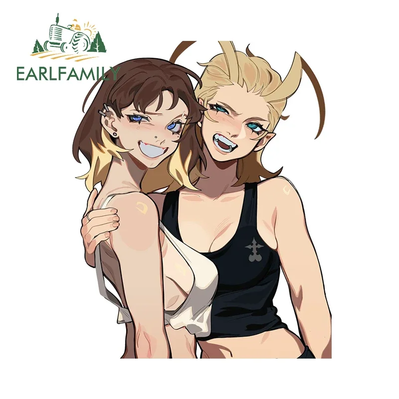 EARLFAMILY Larxene Martini Stickers Hentai Tattoo Girls Original Decal Car Door Protector Vinyl Laptop Rearview Mirror Decor